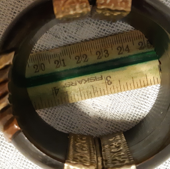 Vintage Chunky Bracelet,  Silver, Bronz, And Copper, 2 3/8" Wide With Safet Pin - Picture 4 of 16